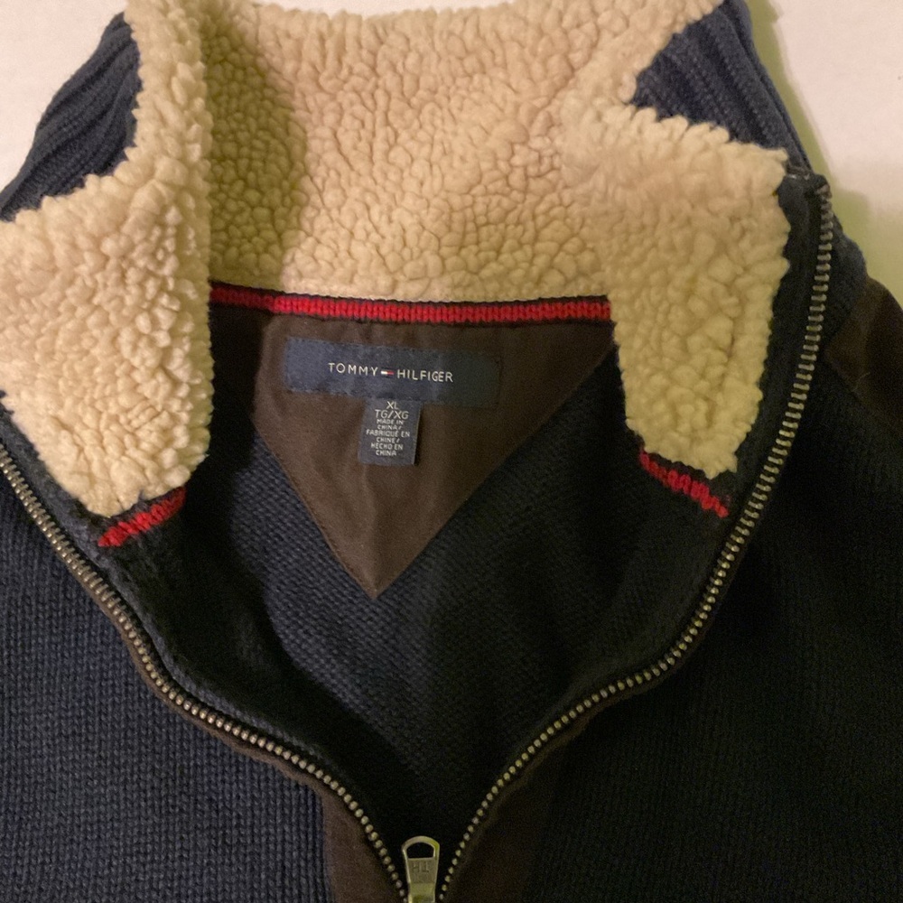 Tommy‎ Hilfiger Men’s 1/4 Zip Sweater XL Sherpa Lined Pullover - Picture 2 of 8